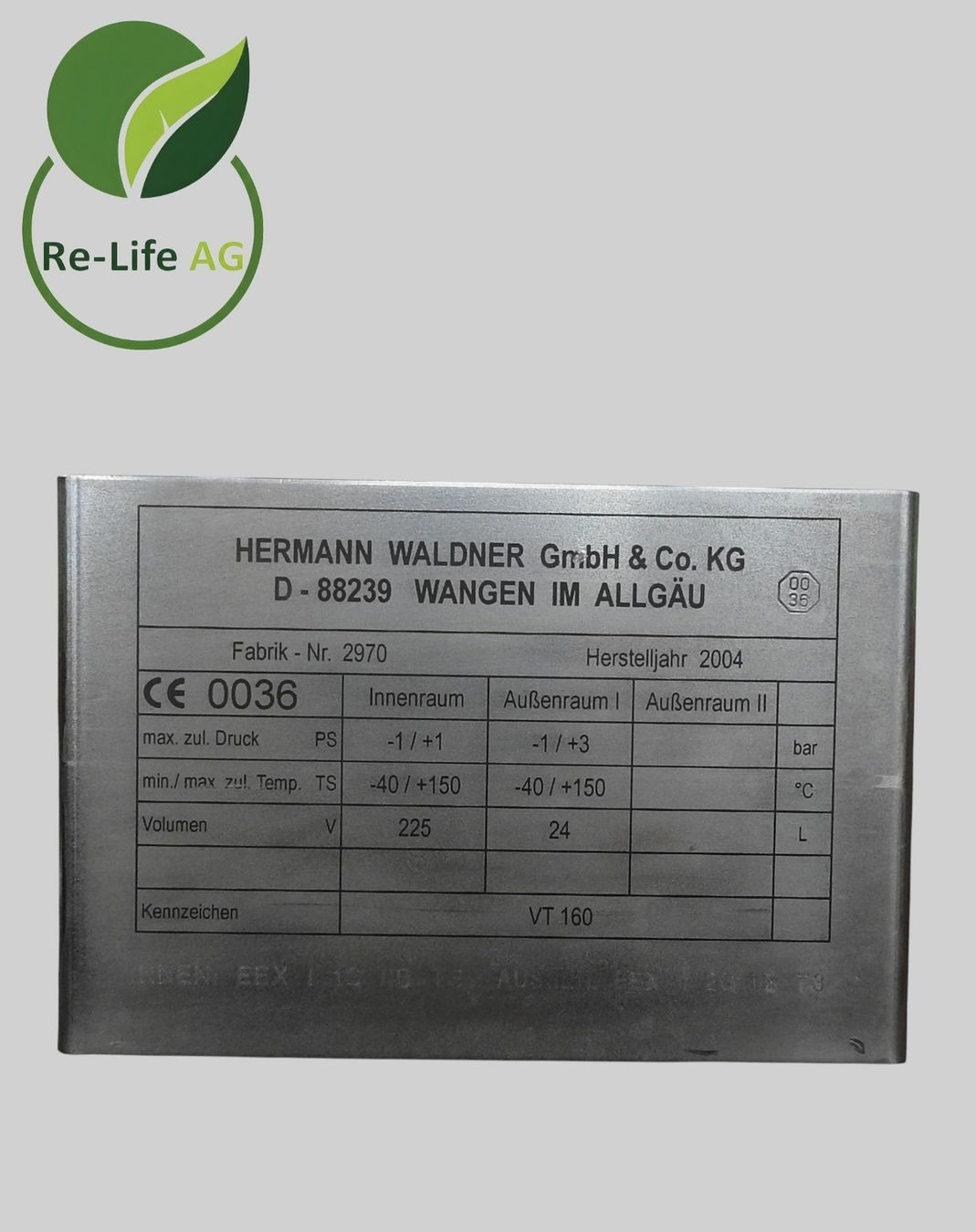 Tutte le macchine: Waldner GmbH VT 160 Jacketed Pressure Reactor – Usato da Reinach BL venduto da Re-LifeAG_Labor2 8