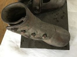 Antiquität, Kinderschuhe mitKupfer überzogen AndenkenRarität