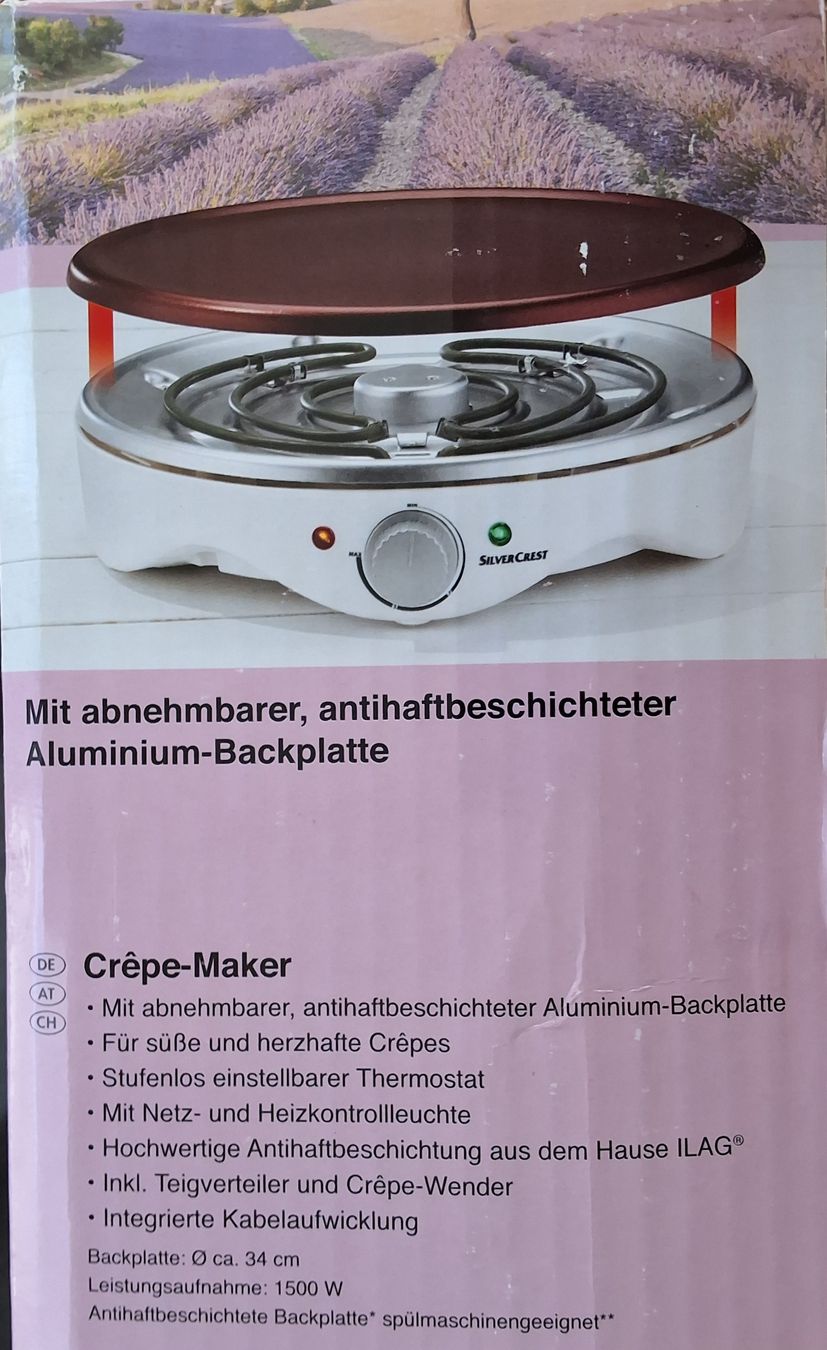 SilverCrest Elettrodomestici da cucina: Crèpe-Maker SILVER CREST  (Durchmesser Heizplatte: 34 cm) – Usato da Oftringen venduto da Waltereg 1