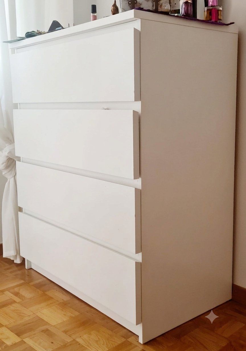 MALM Kommode mit 4 Schubladen, weiß, 80x100 cm (Gebraucht) in Zürich für CHF 50 – nur Abholung auf Ricardo kaufen