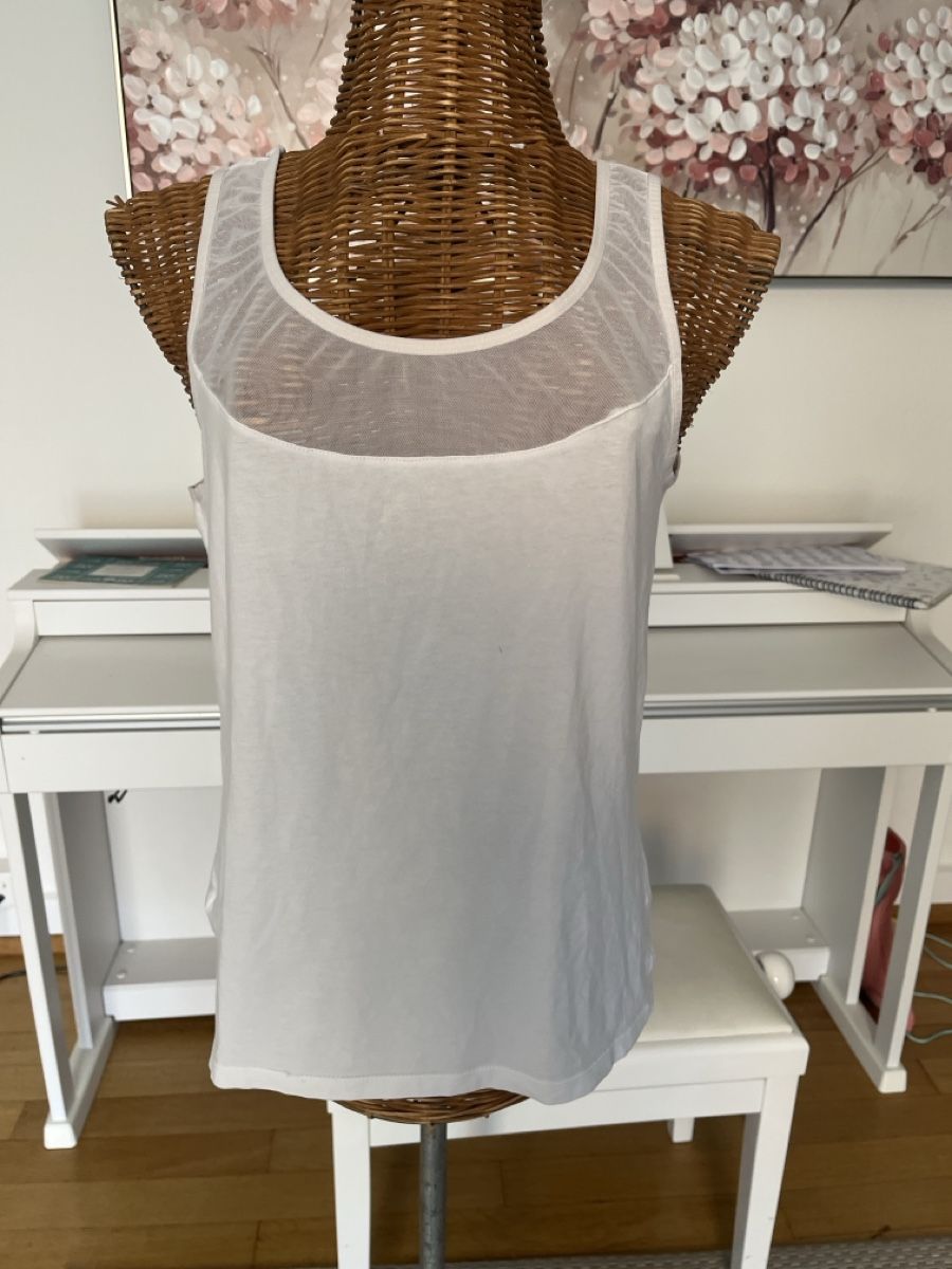 Tops: Top mit Netzeinsatz, weiss, S – Gebraucht aus Solothurn von Bobesch08