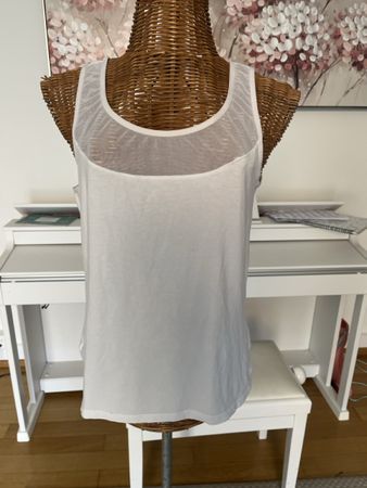 Top mit Netzeinsatz, weiss, S