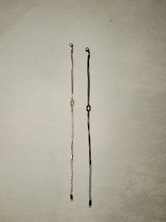 Armbänder & -reifen: Pärchen-Armbänder Set Silber & Schwarz "Ewiger Knoten" – Gebraucht aus Hettlingen von MojitoBrate