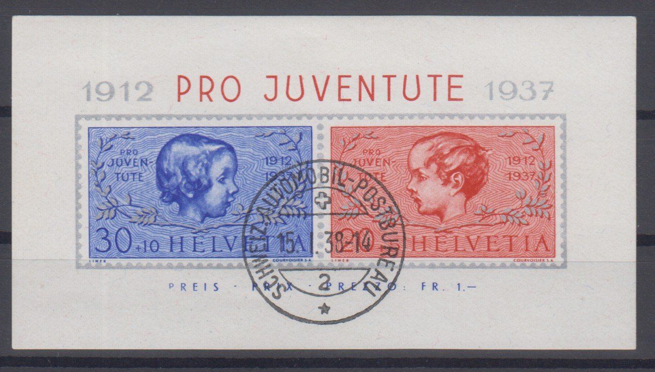 Tutti i francobolli: Bloc Pro Juventute 1937 oblitéré – Usato da Boécourt venduto da Denteles66