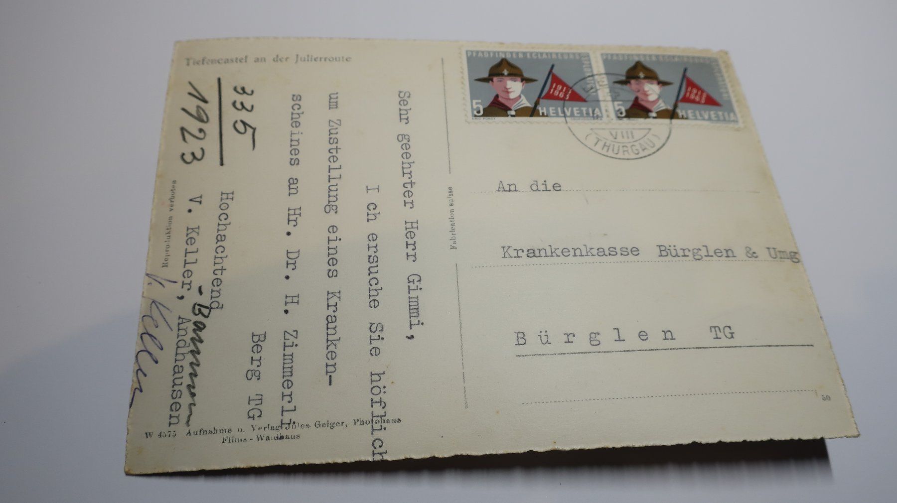 Cartoline postali: Tiefencastel an der Julierroute (auto oldtimer) – Usato da Cormoret venduto da Pascalll2001 3