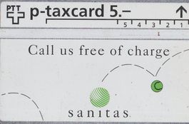 PTT P-Taxcard 5.- Sanitas Telefonkarte guter Zustand