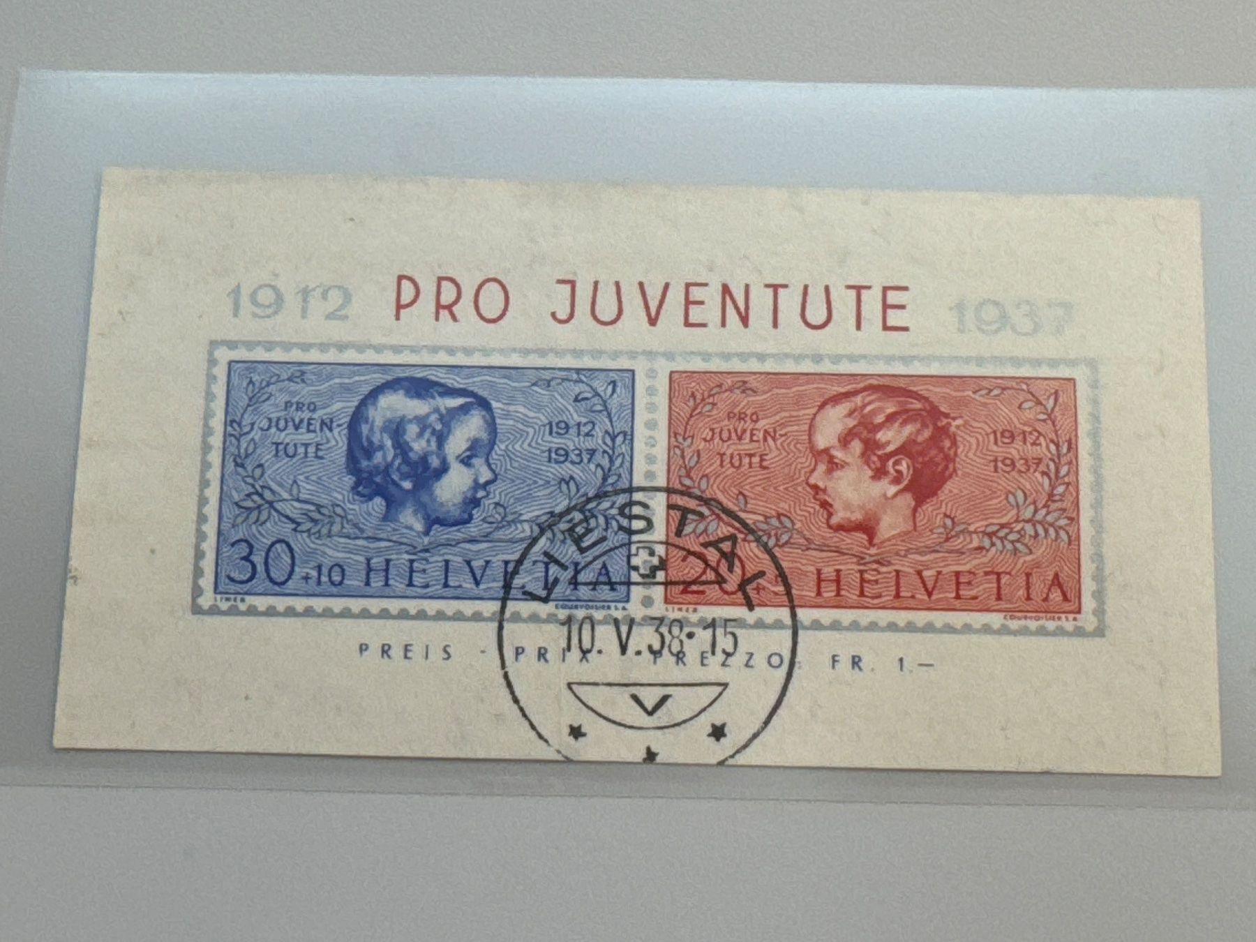 Tutti i francobolli: 1937 Pro Juventute Block Stempel LIESTAL – Usato da Küssnacht am Rigi venduto da mic_xr8d