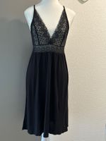 Negligé schwarz mit Spitze von Lascana Gr. 40/42