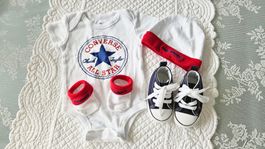 Baby Converse Set, Gr. 56/62, Body, Schühchen, Mütze!