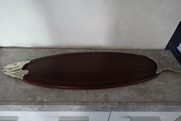 Fischbrett, Servierbrett Holz/Edelstahl