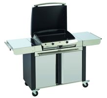 Plancha RIVIERA 60 auf Grillwagen COMBO mit Abdeckung