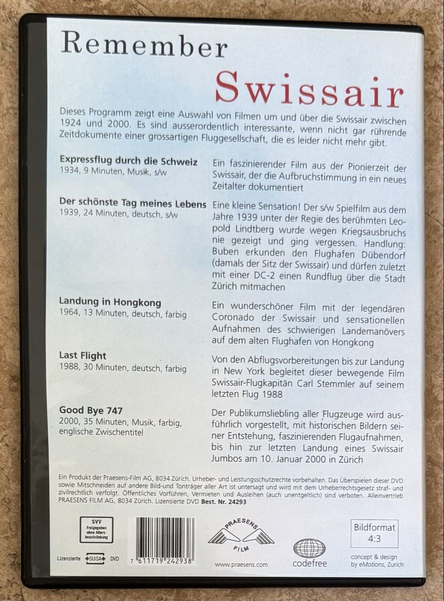 Tous les DVDs: REMEMBER SWISSAIR  – Neuf (Voir description) à Dietikon par AndreaSch01 1