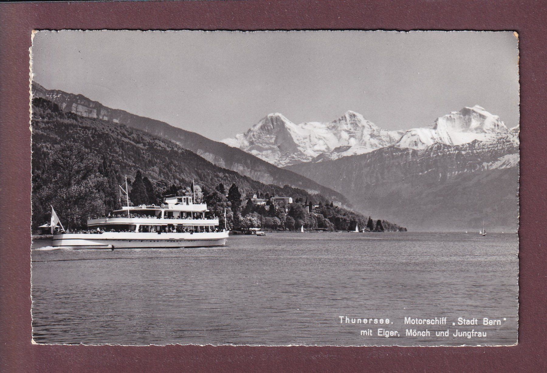 Ansichtskarten: THUNERSEE - Motorschiff Stadt Bern - 1963 – Gebraucht aus Pully von nicecards