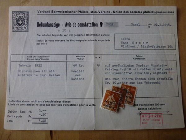 Alle Briefmarken: Lot ++ SDN 1922 Nr. 10 mit Befund – Gebraucht aus Walkringen von Casablanca777