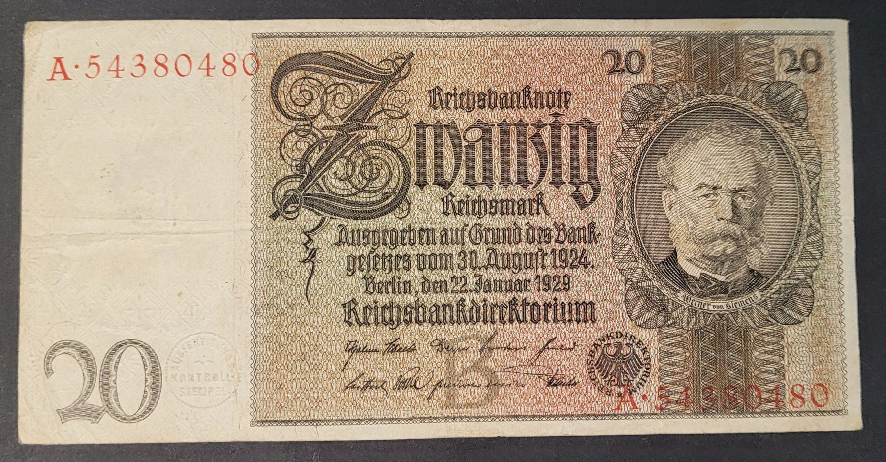 Banconote: 20 MARK / DEUTSCHES REICH 1929 – Usato da Mumpf venduto da antonio_schweiz_961
