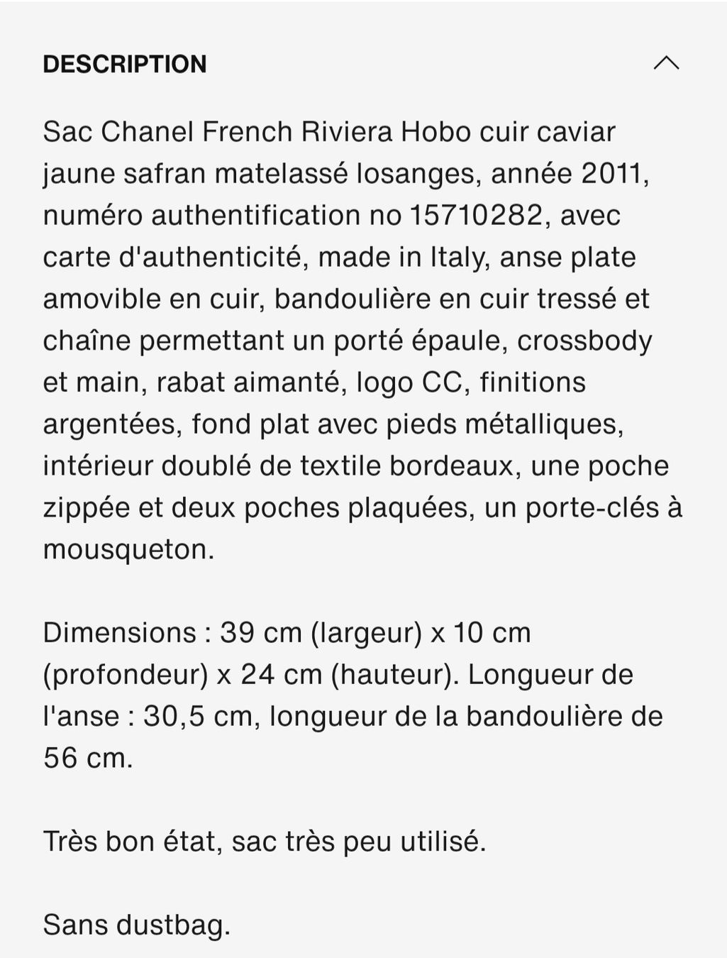 Chanel Borse da donna: Sac Chanel cuir caviar 2011 – Usato da Chêne-Bourg venduto da chsandra34 8
