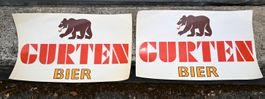 2  Oldschool-Werbeaufkleber GURTEN - BIER gross 32.3x20.2cm