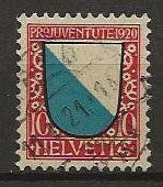 PRO JUVENTUTE 1920 10 Rp. Wappen Zürich