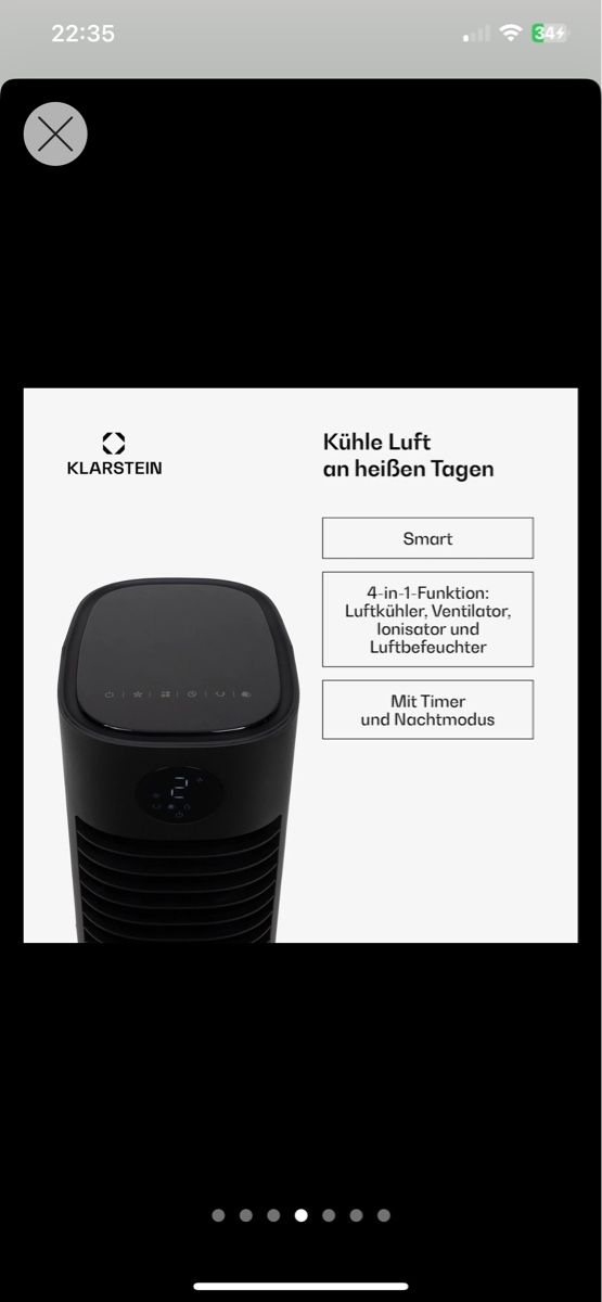 Klimageräte: Klarstein Skytower Grand Smart Luftkühler 4-in-1 – Gebraucht aus Luzern von dls_5c7k 3