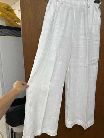 Leinenhose Gr. M Damen Sommer Hose weiss Puro Lino Made in I