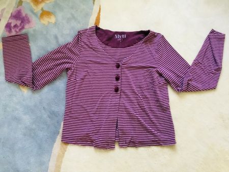 Adorable petite veste rayée rose/prune MYTI/ MYRINE&Me, t. L