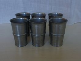 Zinnbecher 6er Set gross
