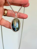 Collier vintage avec pendentif pierre Labradorite