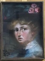 Pastell Gemälde Porträt, Signiert 'Gotz'