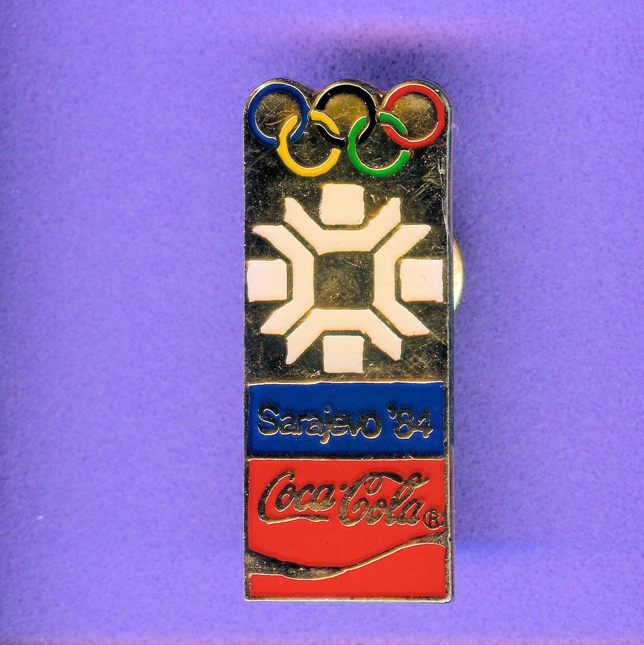 Coca-Cola Placchette & Badge: Cola  Winter-Olympiade  SARAJEVO 1984 – Usato da Winterthur venduto da Sammleroase