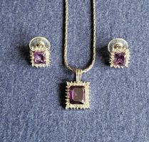Wunderschönes Schmuckset, Halskette und Ohrstecker, Glitzer