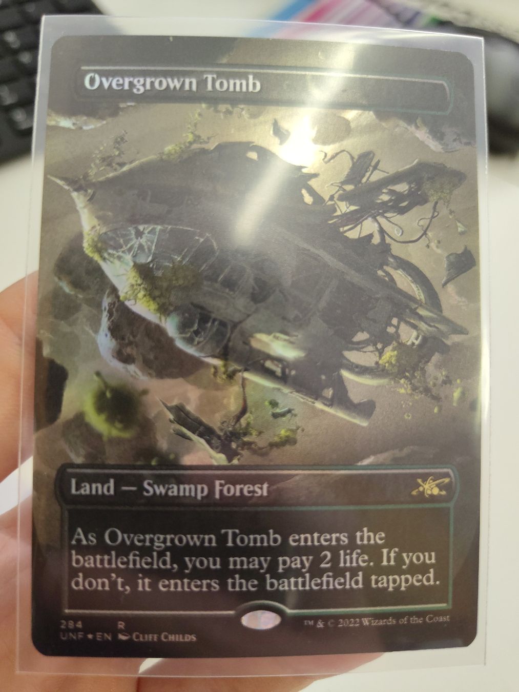 Magic The Gathering Sammelbilder & Trading cards: Overgrown Tomb borderless foil NM – Neu (gemäss Beschreibung) aus Obergerlafingen von kingslayer4