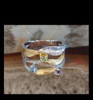 ST.SILBER 925°GELBGOLD 18° C.ÜBERZOGEN MULTIST. RING DM18MP
