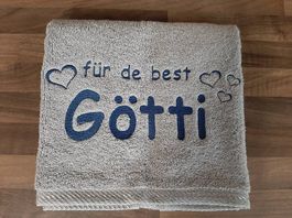Handtuch bestickt (für de best Götti) Statt 30.- Neu