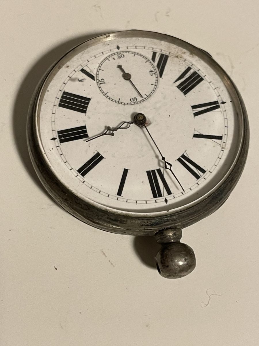 Uhren: Montre à gousset ancienne argentée, mécanisme visible, pour  – Gebraucht aus Worben von benit.drn 5