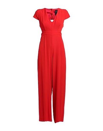 Roter Jumpsuit mit weitem Bein