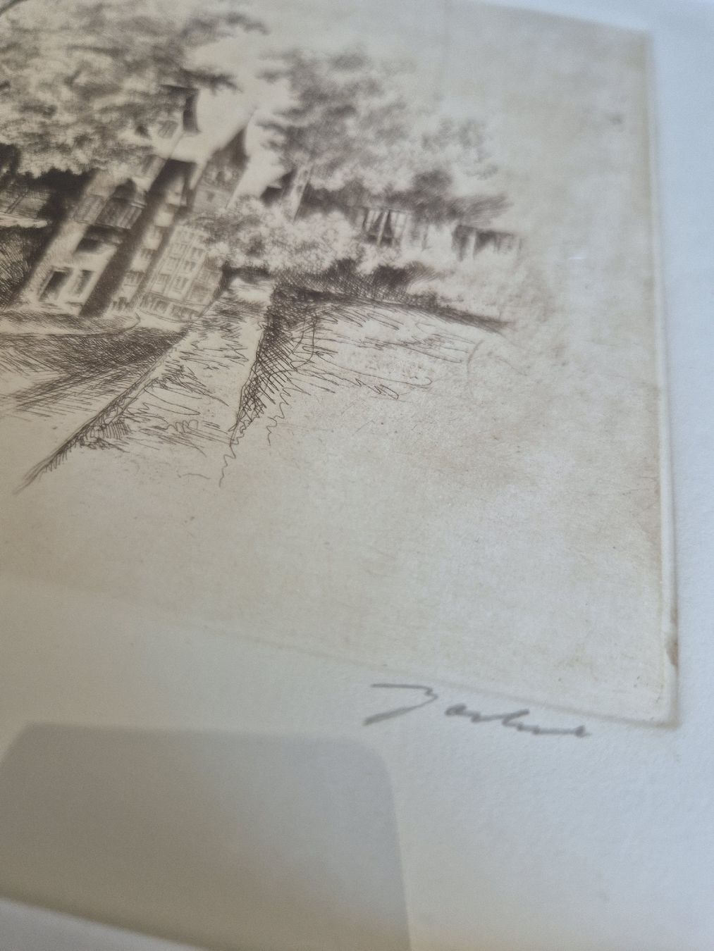 Grafica & Litografie: Vintage Framed Etching Signed Artwork, St Peter's Zurich – Usato da Zürich venduto da mrs_kz6n 3