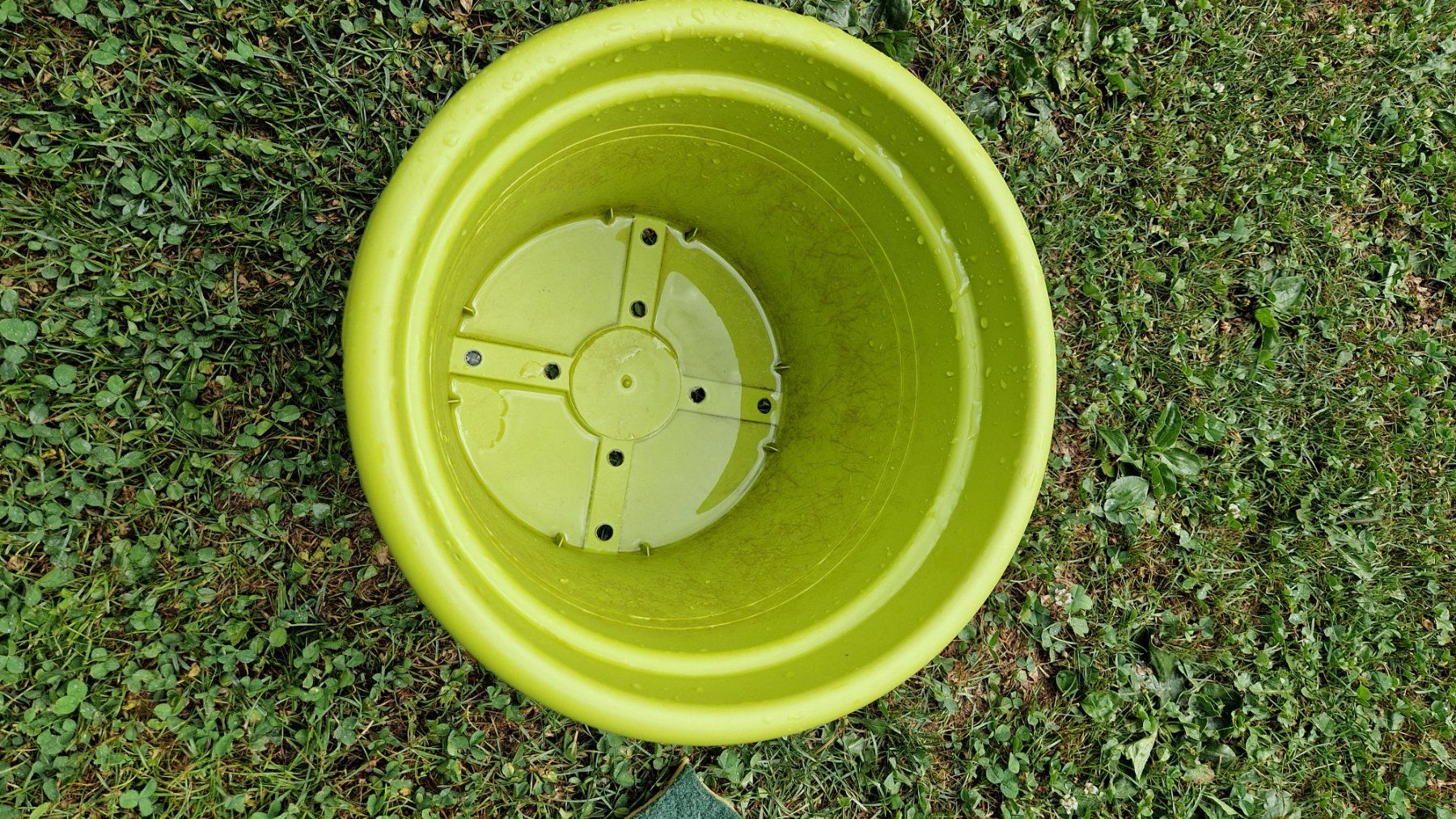 Pots de fleurs: Blumentopf rund hellgrün Kunststoff – D'occasion à Steinen par Remse2 1