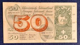Banknoten 50 Franken / 24. Januar 1972