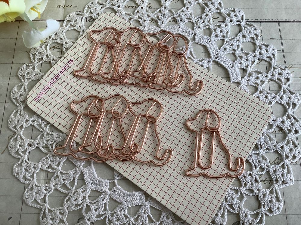 100 Stück Mini Hund Büroklammern - Bunte Metall Büroklammern Niedlich