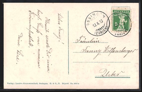 Cartoline postali: AK Ossingen, Schloss Wyden, Panorama – Usato da Berlin venduto da bartko-reher 1