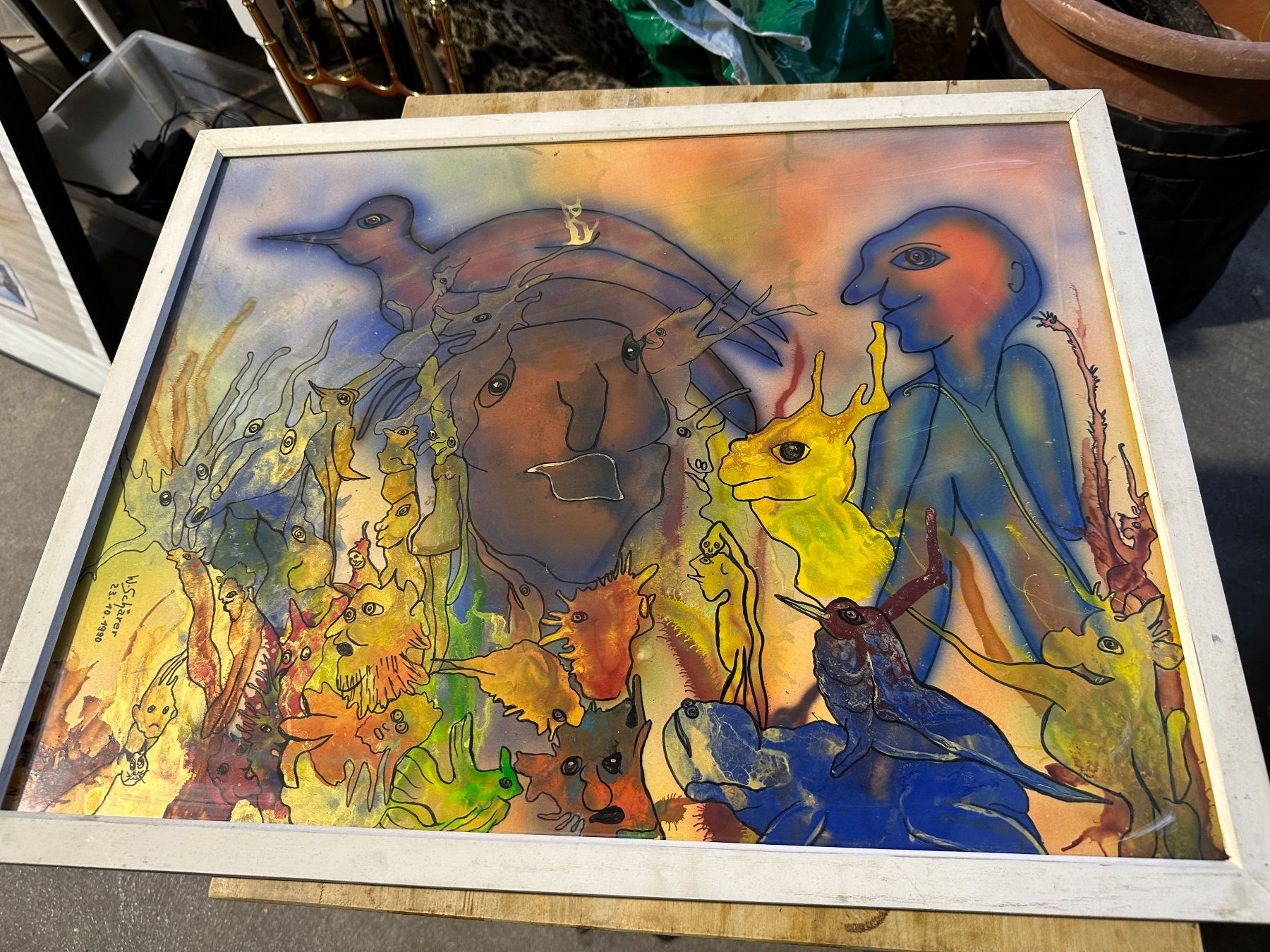 Dipinti: Original Bild Willi Schärer signiert 1990 – Usato da Zürich venduto da atlantis77 1
