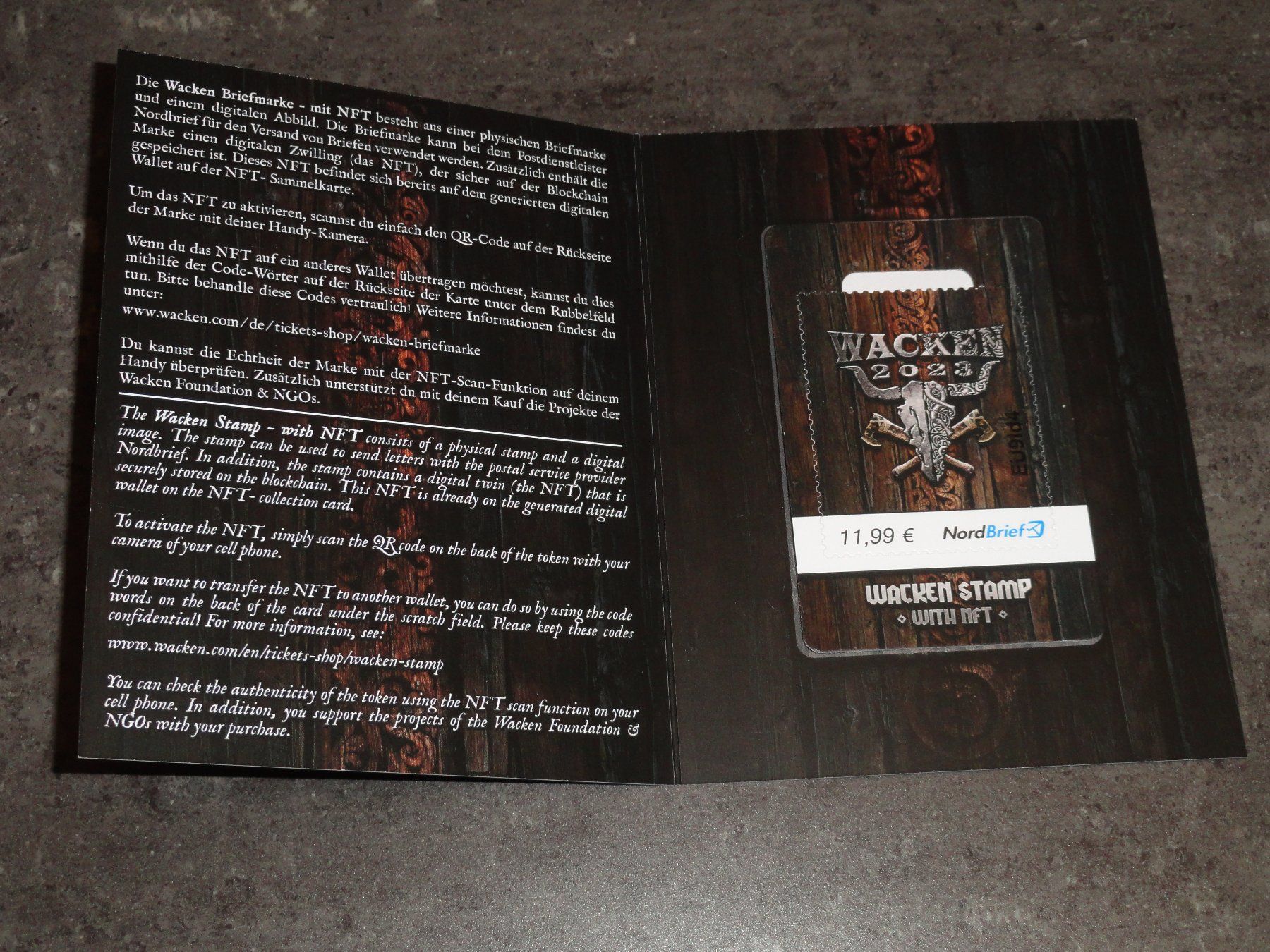 CRYPTO Stamp 2020 WACKEN FESTIVAL Nordbrief Deutschland (Neu (gemäss  Beschreibung)) in Dagmersellen für CHF 25 – mit Lieferung auf Ricardo kaufen