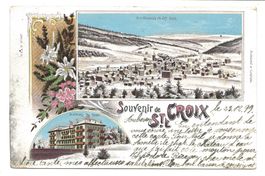 Souvenir de Ste. Croix (VD) Hôtel des Rasses - Litho - 1899