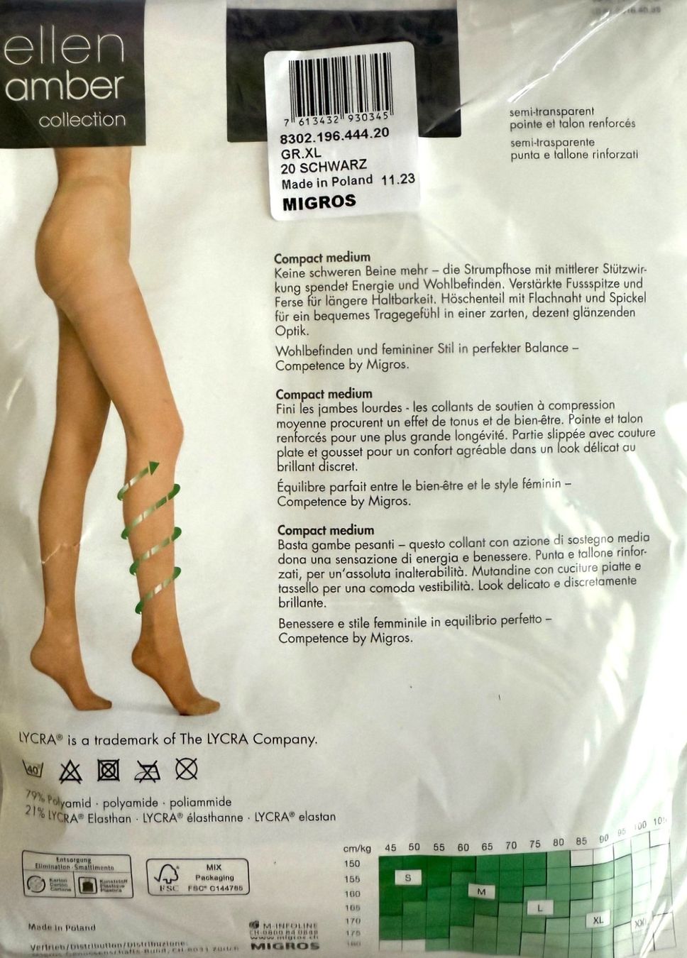 Ellen Amber Calze & Collant: Strumpfhose ellen amber Compact medium – Nuovo e nell'imballaggio originale da Menziken venduto da ABA60 1