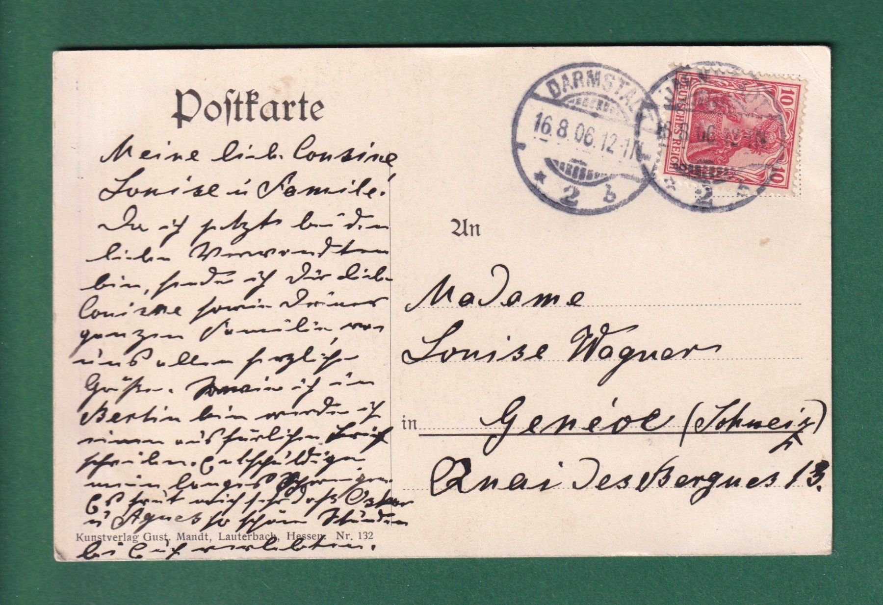 Ansichtskarten: Gruss aus HESSEN - 1906 – Gebraucht aus Pully von nicecards-shop 1