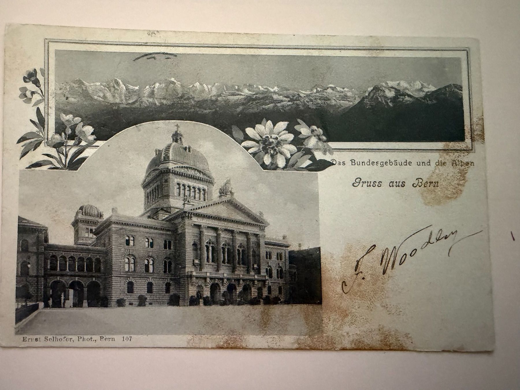 Ansichtskarten: Bern - Bundeshaus 1904  - Ansichtskarte – Gebraucht aus Tegerfelden von siebenmacky