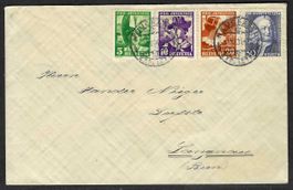 1934, J69-72, Serie auf Brief gest. NEUCHATEL (15764)