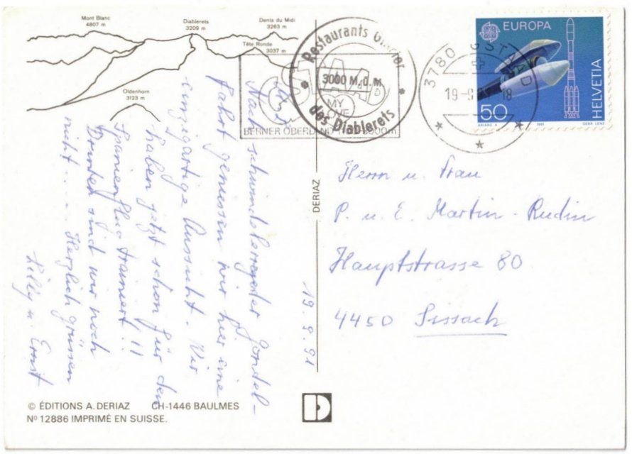 Cartes postales: Diablerets mit Mont Blanc – D'occasion à Binningen par Mountainrider 1