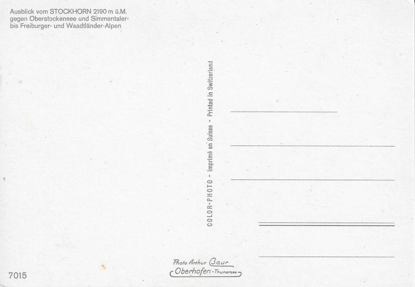 Cartoline postali: Ausblick vom Stockhorn BE – Nuovo (secondo la descrizione) da Rothrist venduto da Stranglehold 1
