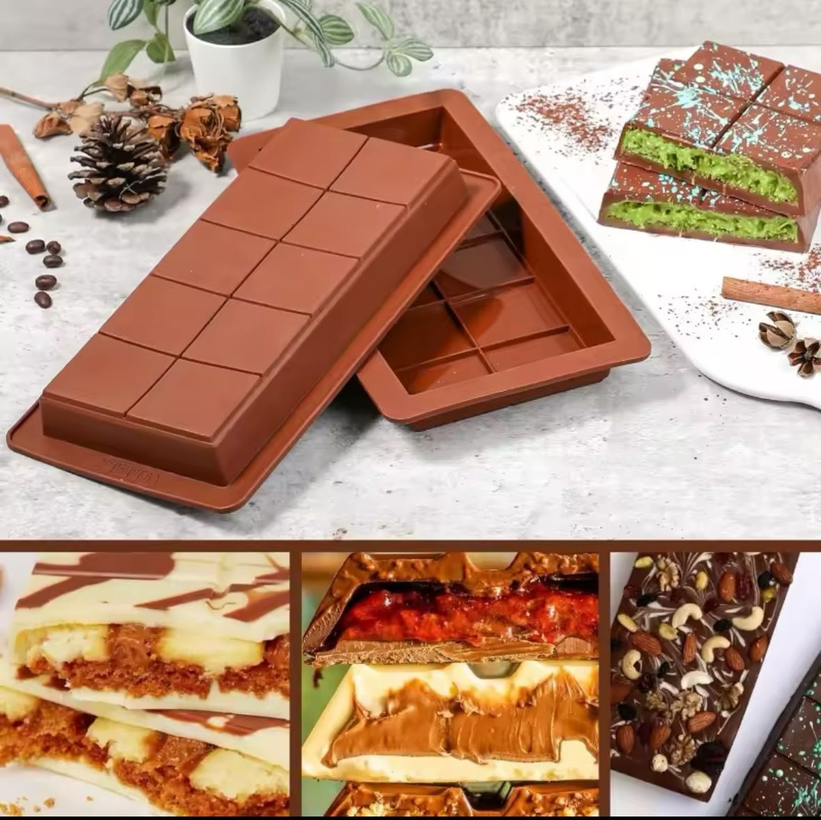 Teglie da forno: Dubai Schokolade Silikonform ab 1.- – Nuovo e nell'imballaggio originale da Liestal venduto da forty-four_shop 1